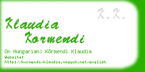 klaudia kormendi business card